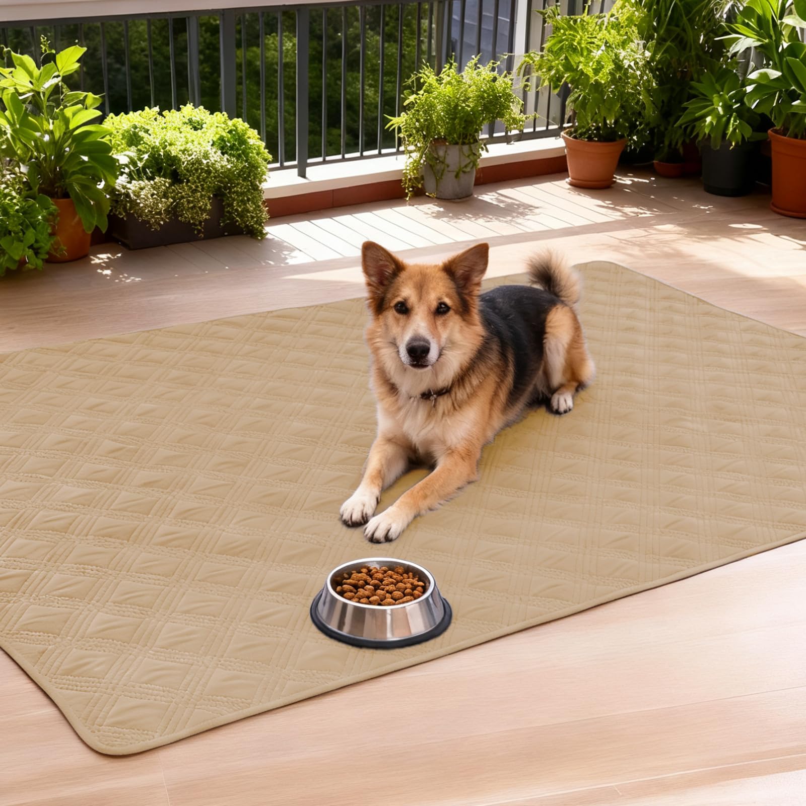 hyha Waterproof Dog Blanket 30x70 - Reversible Pet Bed Blanket & Sofa Cover, Camel/Beige