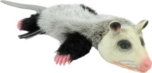 Hyper Pet Real Skinz Opossum Plush Dog Toy – Stuffing-Free with Two Squeakers