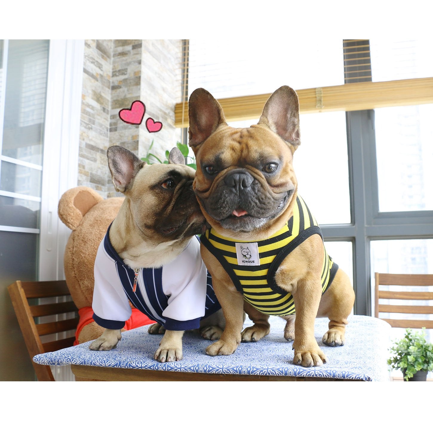 iChoue XX-Large Striped Dog T-Shirt – Breathable Cotton Tank Top for Barrel Chest Breeds