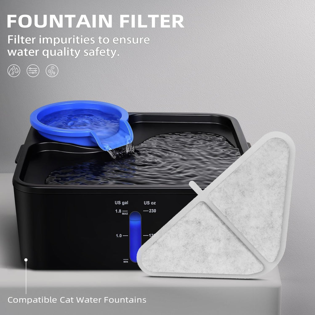 ITSCUTE 12-Pack Replacement Filters for 230oz/7L Pet Fountains – Includes Mesh Bags & Sponges