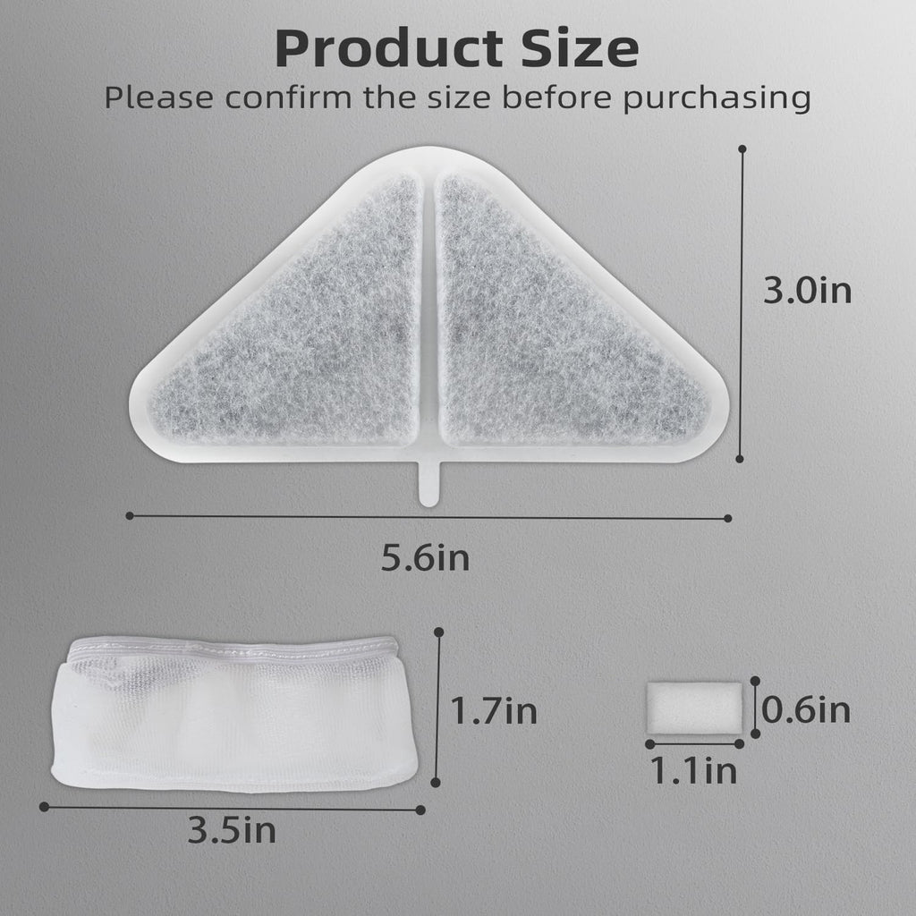 ITSCUTE 12-Pack Replacement Filters for 230oz/7L Pet Fountains – Includes Mesh Bags & Sponges