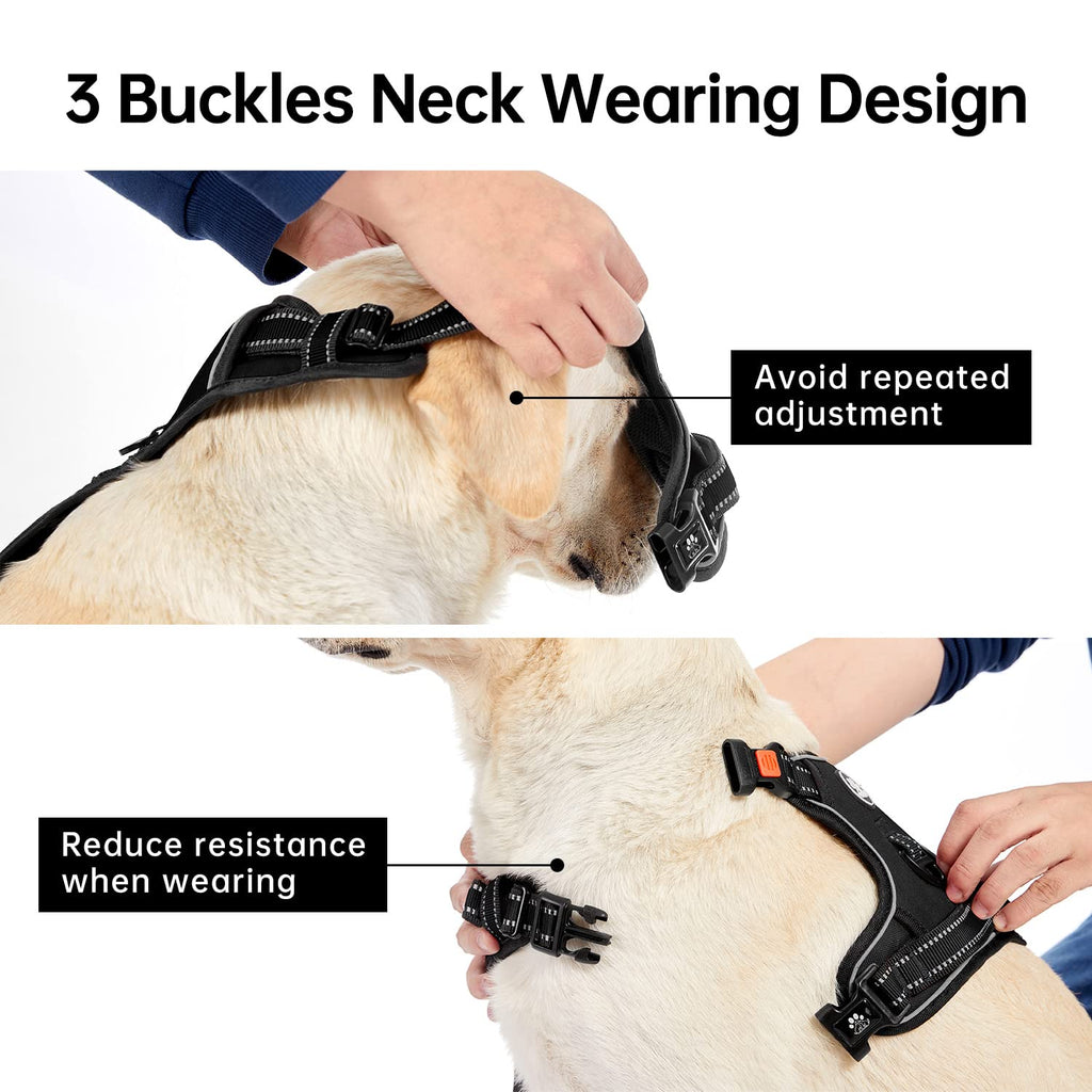 IVY&LANE No Pull Dog Harness for Small Dogs – Black, Size S with Leash & Safety Belt