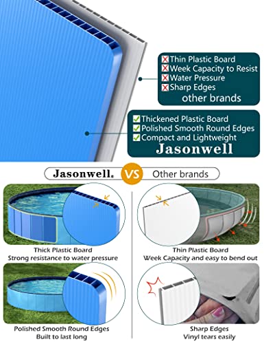 Jasonwell Foldable Dog Pool - 32 Inch Round Collapsible Hard Plastic Pool for Dogs, Kids, and Cats - Portable Wading Pool with Drain and Hose Connector
