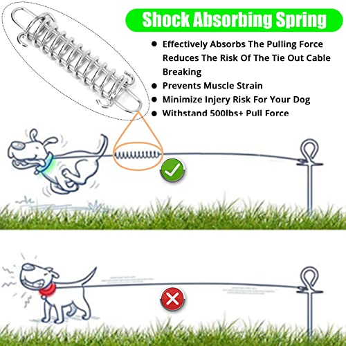 jenico Dog Tie Out Cable (30FT) – Heavy Duty 500 lbs, 360° Swivel, Reflective, Anti-Rust