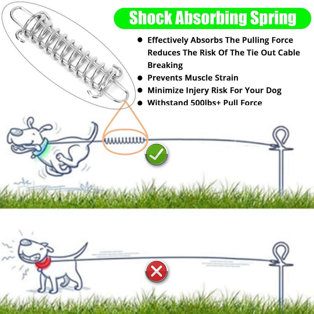jenico Dog Tie Out Cable (30FT) – Heavy Duty 500 lbs, 360° Swivel, Reflective, Anti-Rust