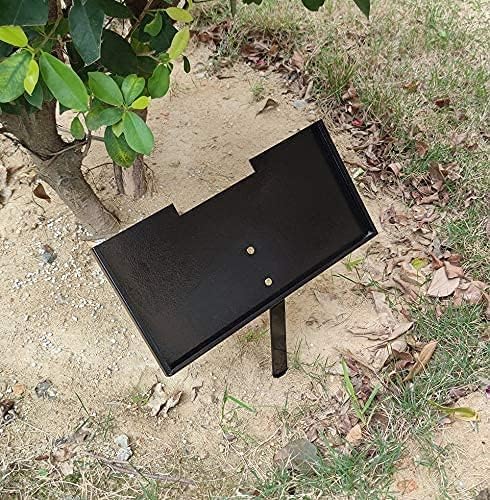 JFHEDY Grave Marker Stand for 8x4 Inch Memorial Stones – Black Powder Coated Steel Display