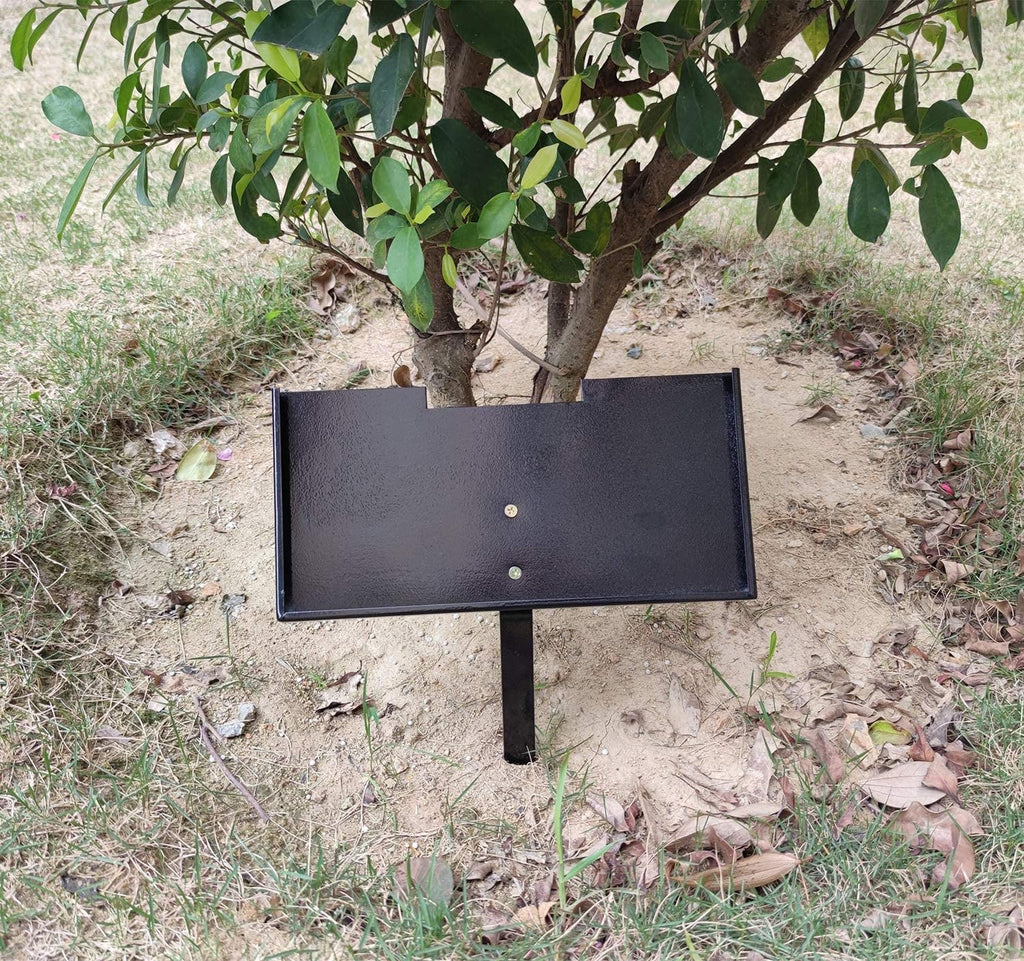 JFHEDY Grave Marker Stand for 8x4 Inch Memorial Stones – Black Powder Coated Steel Display