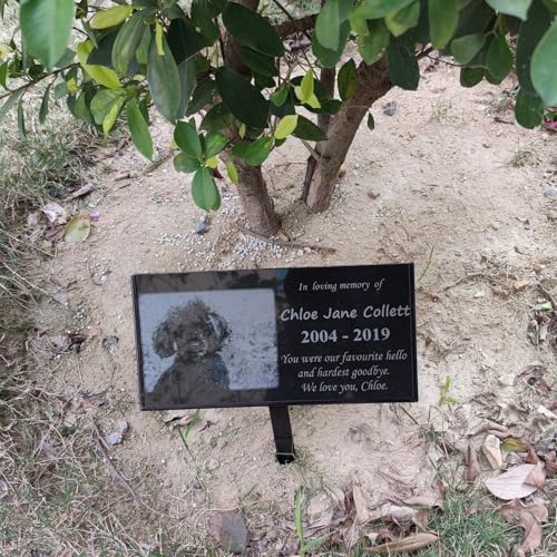 JFHEDY Grave Marker Stand for 8x4 Inch Memorial Stones – Black Powder Coated Steel Display