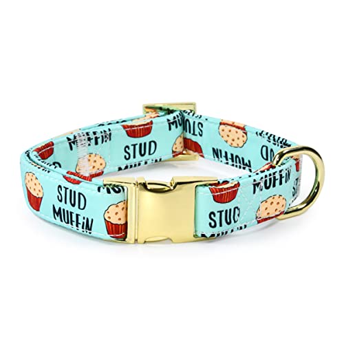 JIUJIA Stud Muffin Dog Bow Tie Collar - Detachable, Adjustable, Handmade Cotton for Small to Large Dogs