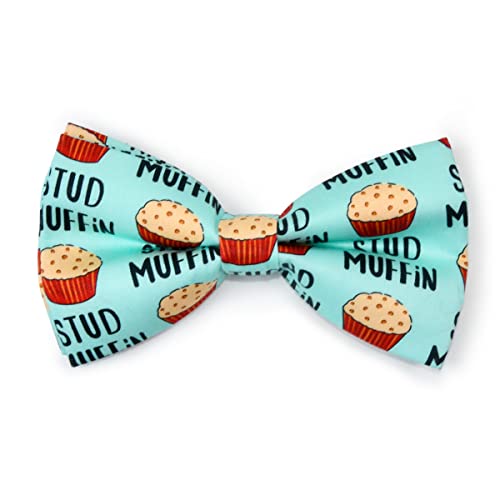 JIUJIA Stud Muffin Dog Bow Tie Collar - Detachable, Adjustable, Handmade Cotton for Small to Large Dogs