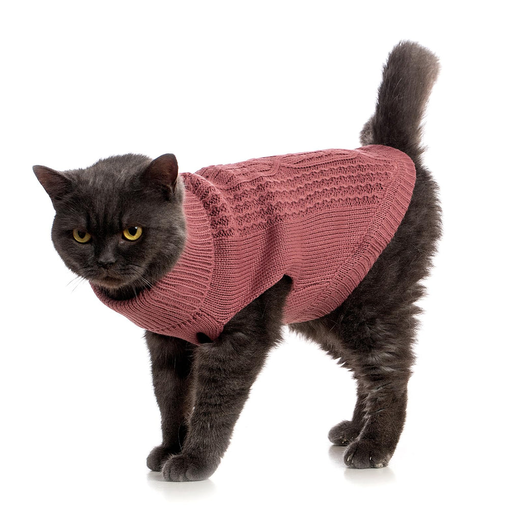 Jnancun Stretchy Cat Sweater - Maple Leaf Red, Medium - 17 Colors, 6 Sizes
