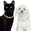 JOGIA Handmade Floral Beaded Dog Collar – Lightweight Adjustable for Small to Large Dogs