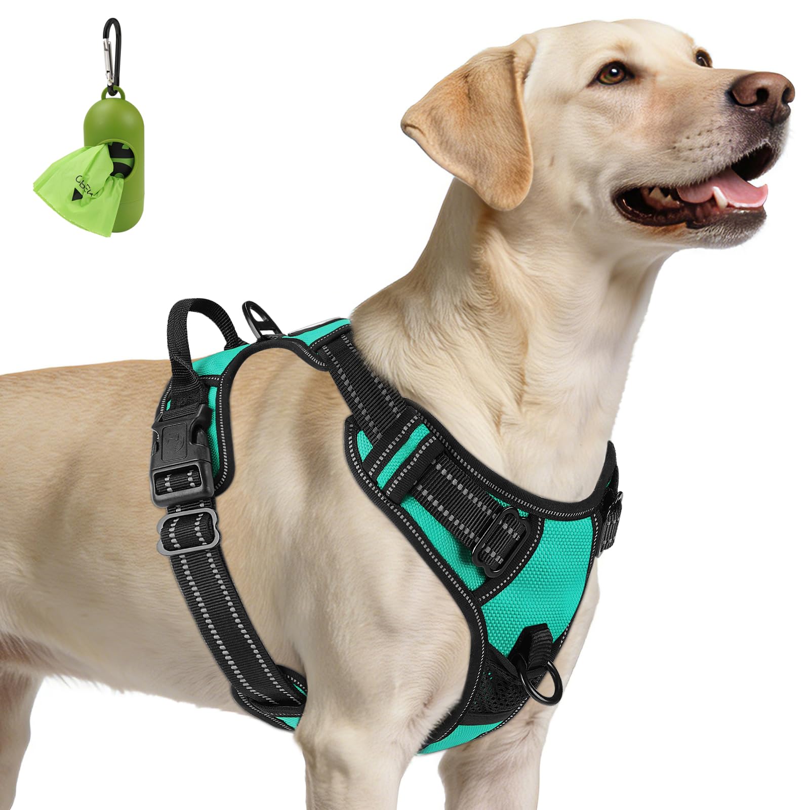Joytale No Pull Dog Harness for Large Dogs - Reflective, Adjustable, Teal