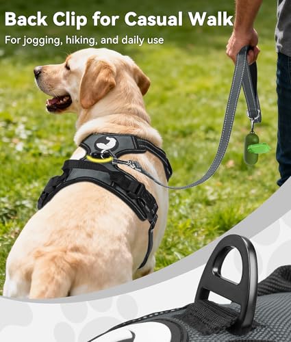 Joytale No Pull Dog Harness for Small Dogs - Reflective Vest with Front & Back Clips, Adjustable Padded, Gray, S