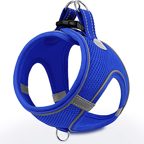 Joytale Small Dog Harness, Step-in Reflective Mesh Vest, Navy Blue, Size L