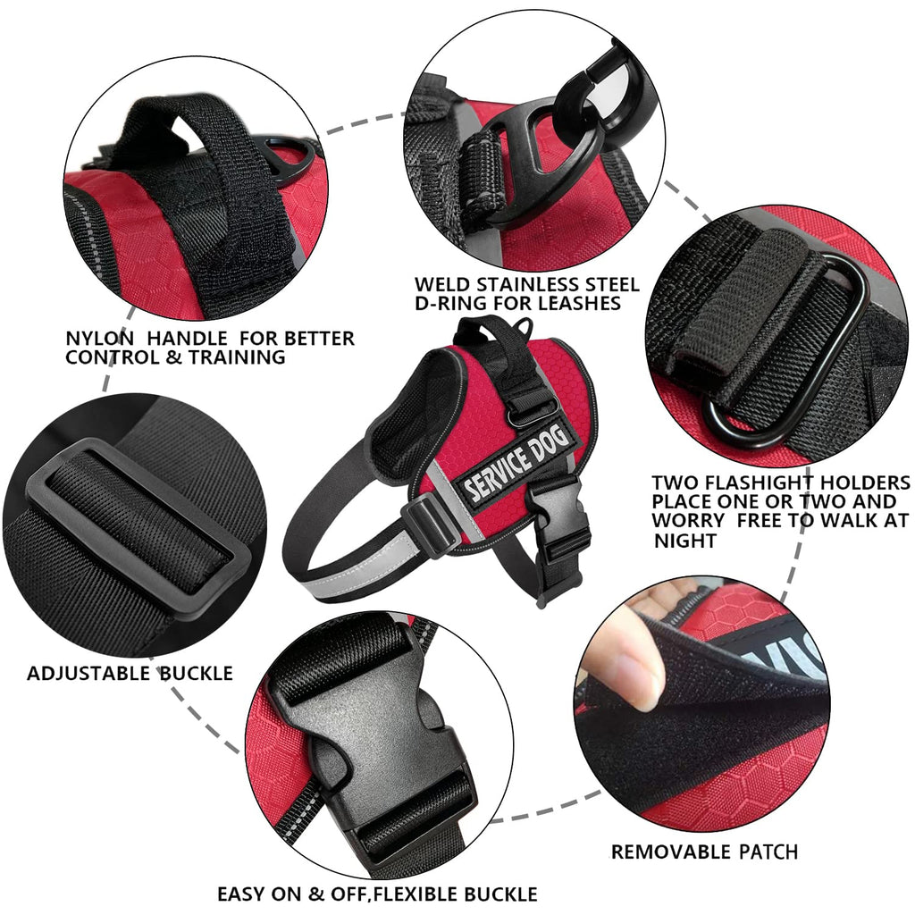 JSXD No-Pull Dog Harness with Handle – Adjustable Reflective Vest for Small to Large Dogs