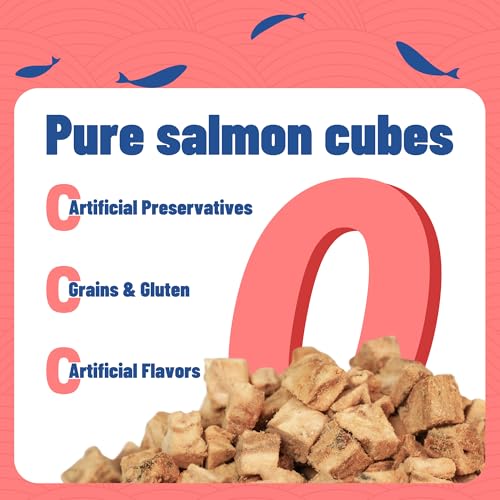 Just Try Freeze-Dried Salmon Treats for Dogs & Cats – 6.7 oz, Single Ingredient, High Protein
