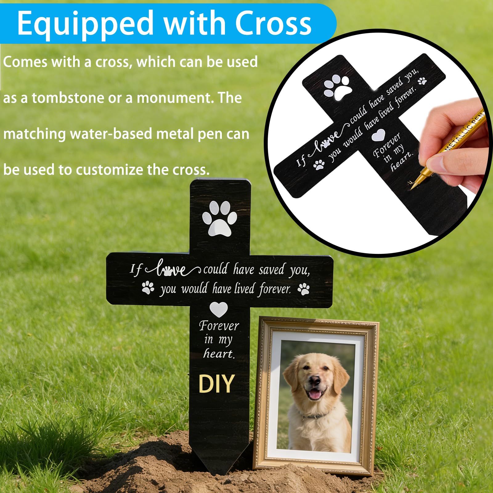 Jwizyotr Eco-Friendly Pet Casket Body Bag - Biodegradable Twill, Customizable with Marker, for Dogs, Cats & Small Pets (Blue, M)
