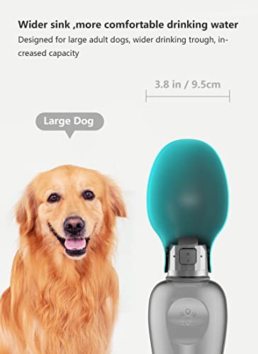 Kalimdor 27oz Leak-Proof Dog Water Bottle with Big Trough and Reusable Water - Blue