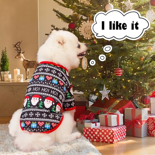 KATOLK 6-Pack Christmas Dog Shirts for Small Dogs & Cats - Soft Breathable Pet T-Shirts with Snowman Santa Reindeer Prints