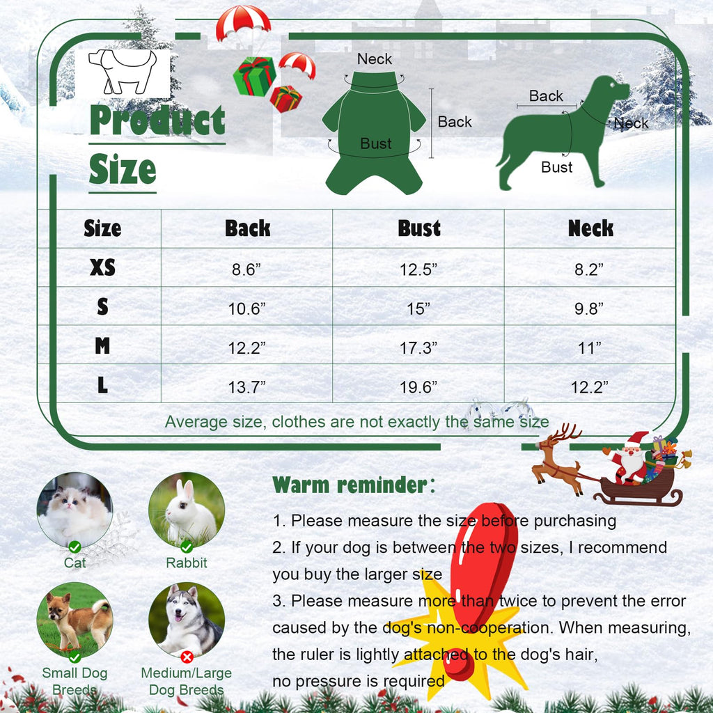 KATOLK 6-Pack Christmas Dog Shirts for Small Dogs & Cats - Soft Breathable Pet T-Shirts with Snowman Santa Reindeer Prints