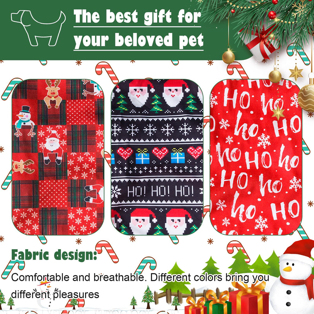 KATOLK 6-Pack Christmas Dog Shirts for Small Dogs & Cats - Soft Breathable Pet T-Shirts with Snowman Santa Reindeer Prints