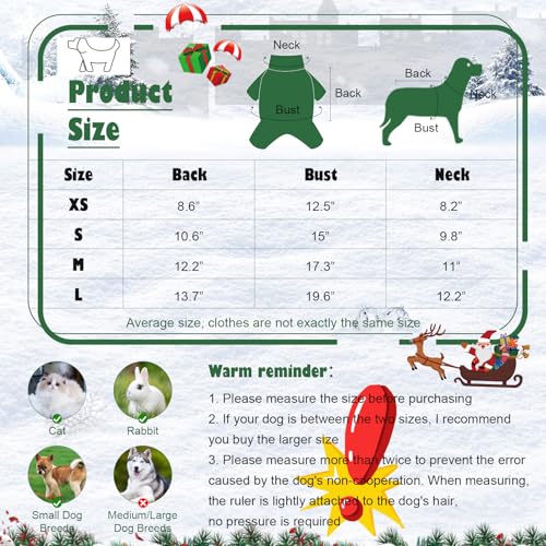 KATOLK 6-Pack Christmas Dog Shirts for Small Dogs & Cats - Soft Breathable Pet T-Shirts with Snowman Santa Reindeer Prints