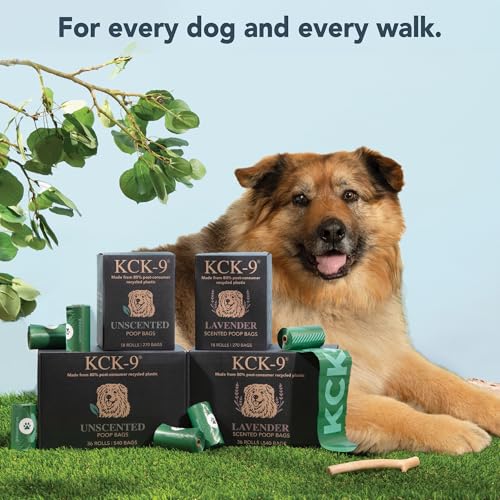 KCK-9 80% Recycled Plastic Dog Poop Bags – Extra Thick, Leak Proof, Unscented, 540 Count