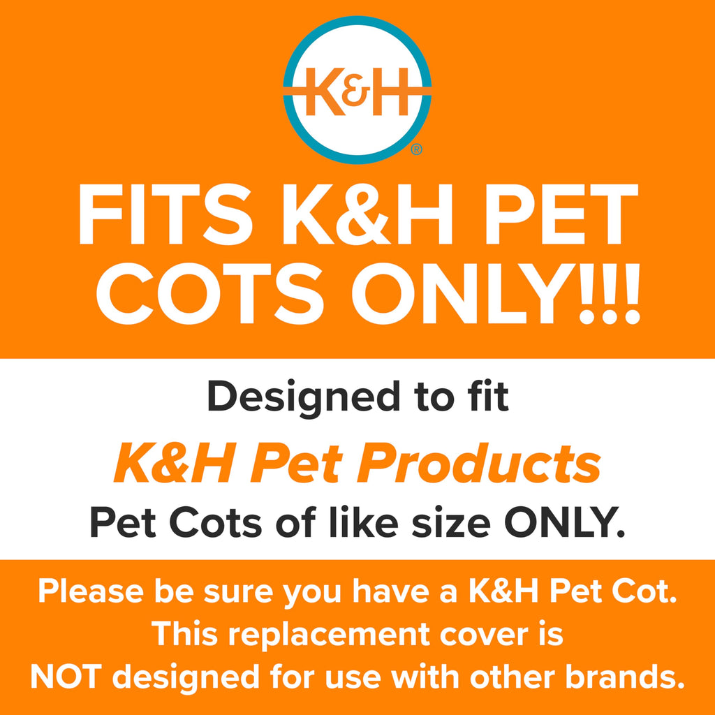 K&H Pet Products Medium Dog Cot Replacement Cover - 32 x 25 Inch, Chocolate - Breathable Mesh, Water Resistant, Machine Washable