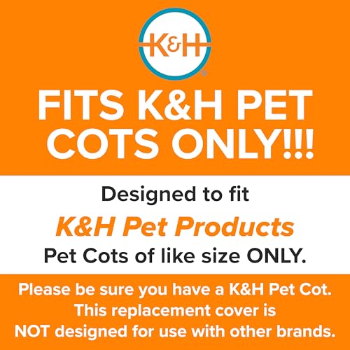 K&H Pet Products Medium Dog Cot Replacement Cover 32x25in Gray - Mesh Cooling, Heavy Denier, Machine Washable