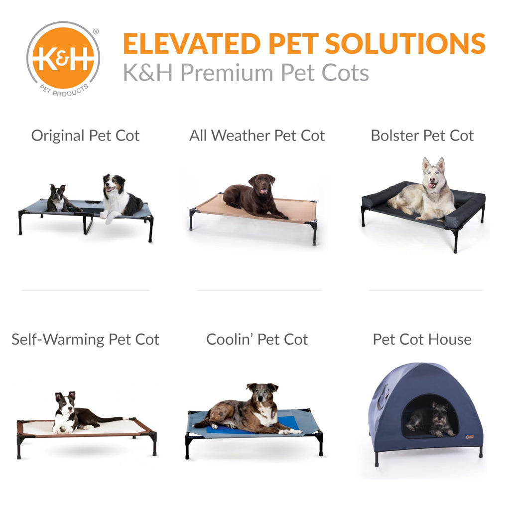 K&H Pet Products Medium Dog Cot Replacement Cover 32x25in Gray - Mesh Cooling, Heavy Denier, Machine Washable
