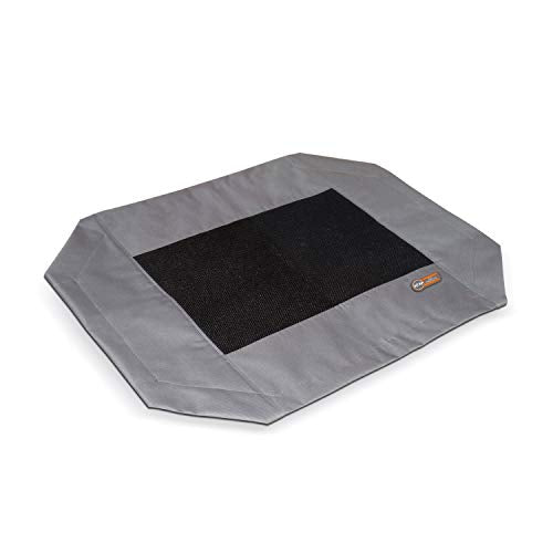 K&H Pet Products Medium Dog Cot Replacement Cover 32x25in Gray - Mesh Cooling, Heavy Denier, Machine Washable