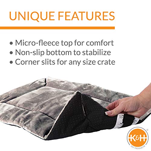 K&H Pet Products Self-Warming Dog Crate Pad - Medium 31x21in Gray, No Electricity Needed