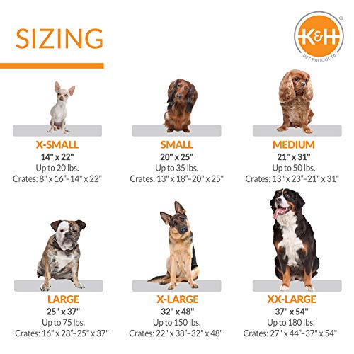 K&H Pet Products Self-Warming Dog Crate Pad - Medium 31x21in Gray, No Electricity Needed