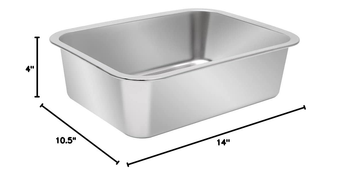 Kichwit 1.8 Gallon Extra Large Stainless Steel Dog Bowl – Dishwasher Safe, 14 x 10.5 x 4 Inches