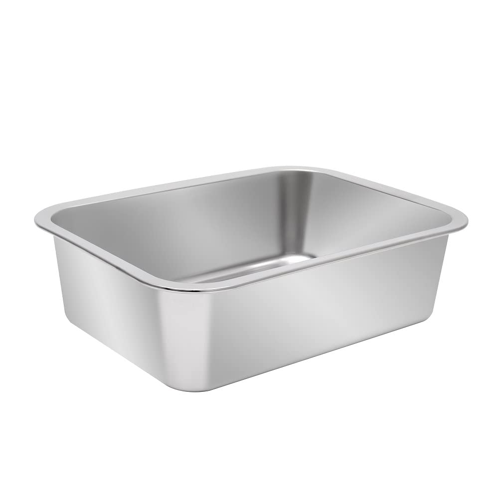 Kichwit 1.8 Gallon Extra Large Stainless Steel Dog Bowl – Dishwasher Safe, 14 x 10.5 x 4 Inches