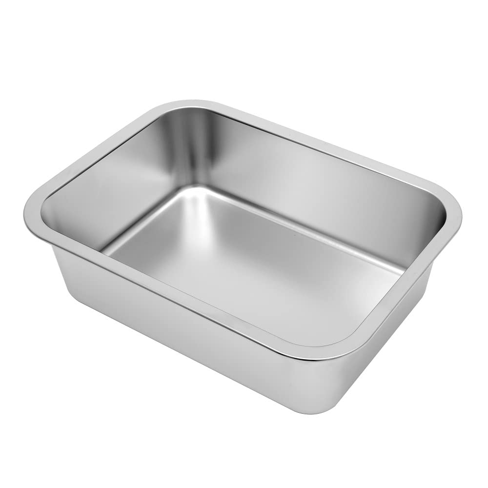 Kichwit 1.8 Gallon Extra Large Stainless Steel Dog Bowl – Dishwasher Safe, 14 x 10.5 x 4 Inches