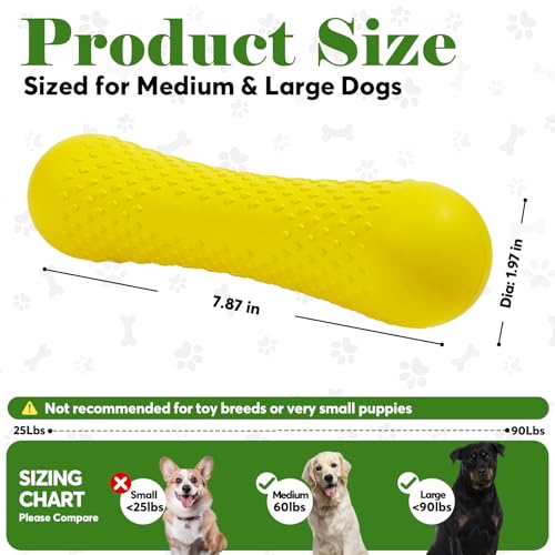 Kimee Natural Rubber Dog Chew Toy – Solid Bone Shape for Moderate Chewers, Milk-Scented, Non-Toxic, for Medium & Large Dogs (25–90 lbs)