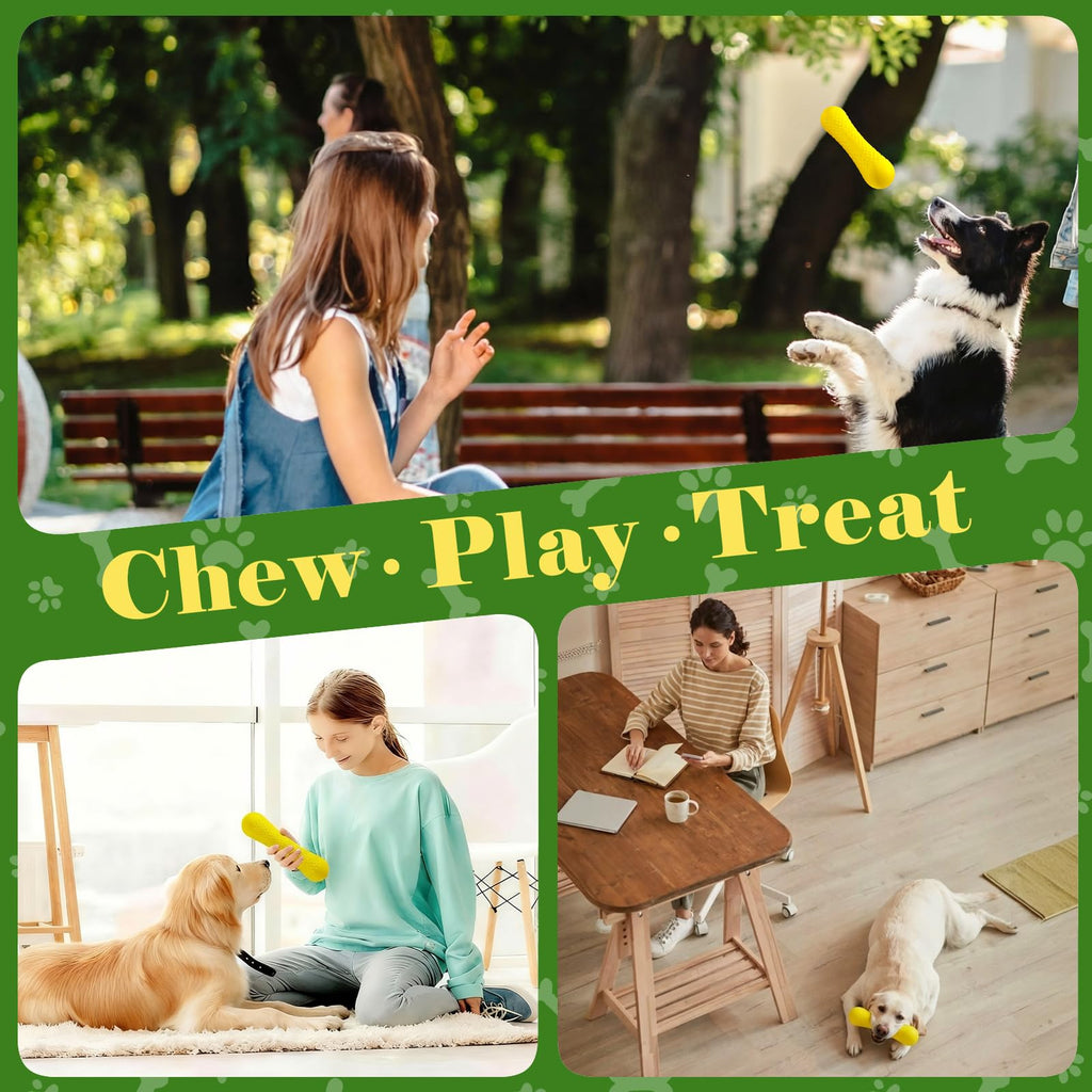 Kimee Natural Rubber Dog Chew Toy – Solid Bone Shape for Moderate Chewers, Milk-Scented, Non-Toxic, for Medium & Large Dogs (25–90 lbs)