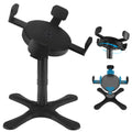 KMXASP Adjustable Elevated Dog Bowl Stand with 15° Tilt, 3 Heights, Width Adjustable, Anti-Slip Base for Medium & Large Dogs (Black, 1 Pack)