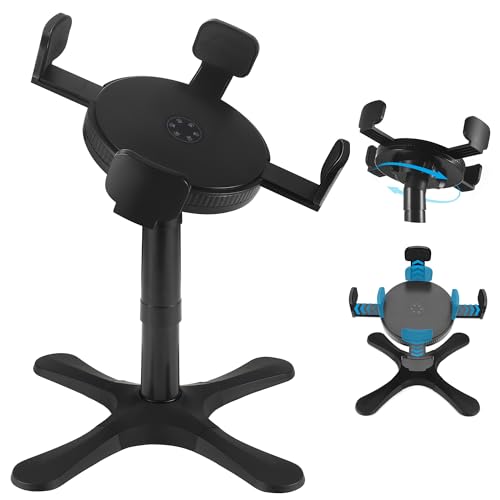 KMXASP Adjustable Elevated Dog Bowl Stand with 15° Tilt, 3 Heights, Width Adjustable, Anti-Slip Base for Medium & Large Dogs (Black, 1 Pack)