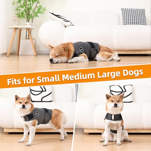 Kodervo Dog Anxiety Jacket - Calming Vest for Small Dogs (Chest 16 in) - Helps Relieve Fear of Thunder, Fireworks, Separation