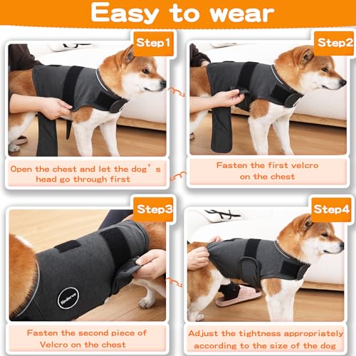Kodervo Dog Anxiety Jacket - Calming Vest for Small Dogs (Chest 16 in) - Helps Relieve Fear of Thunder, Fireworks, Separation