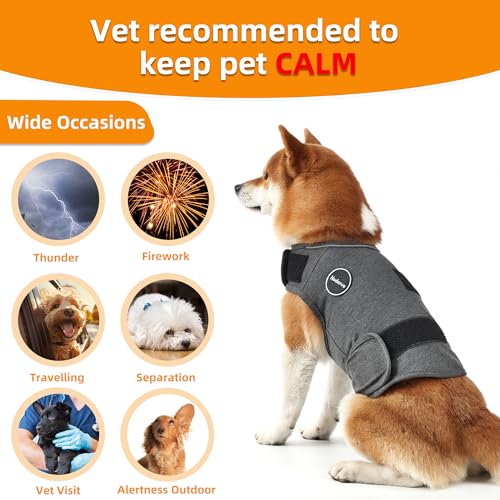 Kodervo Dog Anxiety Jacket - Small Calming Vest for Thunder, Fireworks & Separation - Breathable & Adjustable