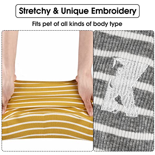 Koneseve Dog Shirt Vest 2-Pack – Lightweight Stretchy Sleeveless T-Shirt for Small Dogs (Yellow + Light Grey, Size S)