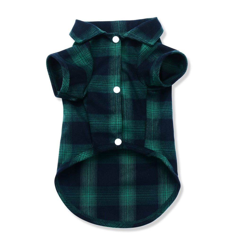 Koneseve Plaid Dog Shirt for Small Dogs - XS Size, Cotton, Snaps Closure