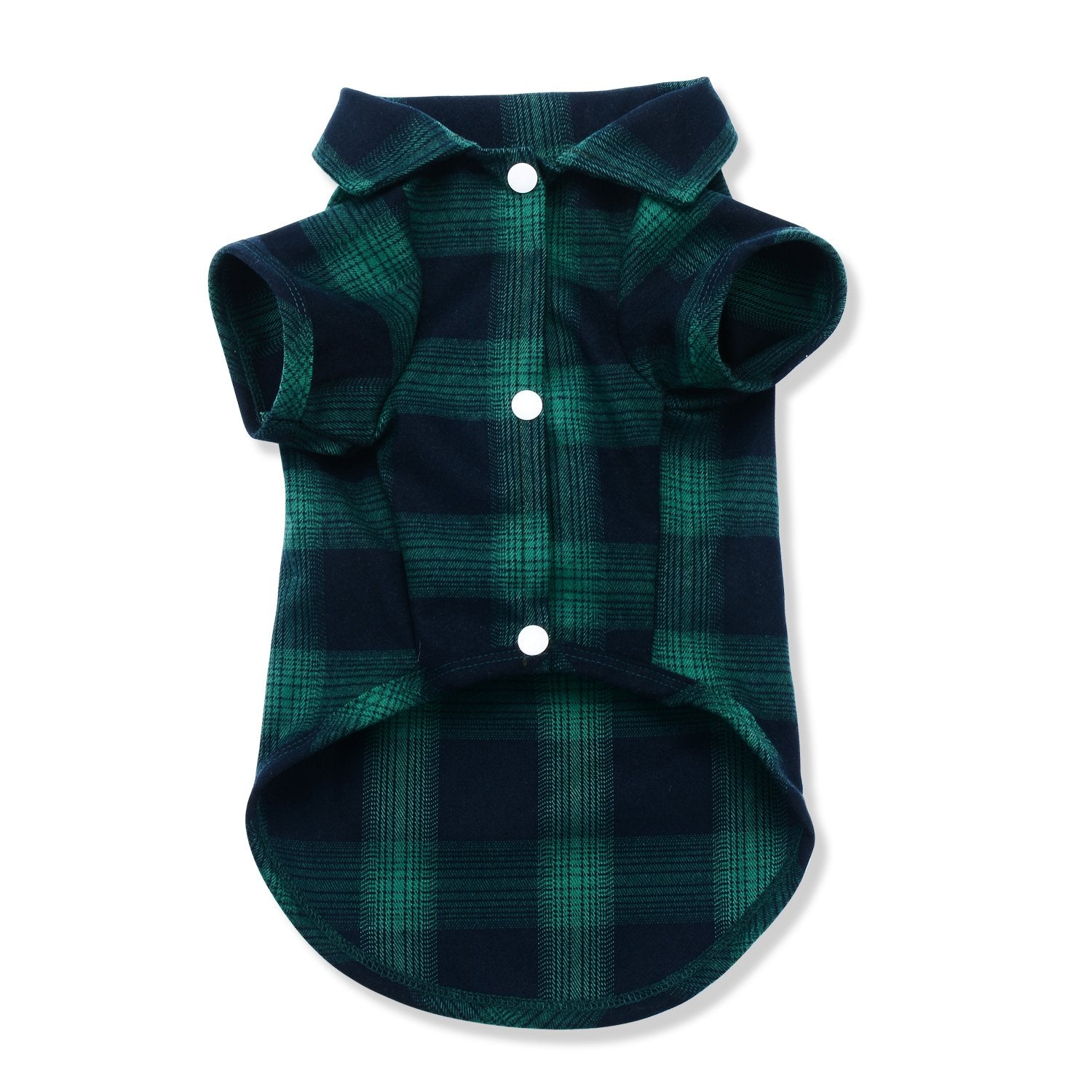 Koneseve Plaid Dog Shirt for Small Dogs - XS Size, Cotton, Snaps Closure