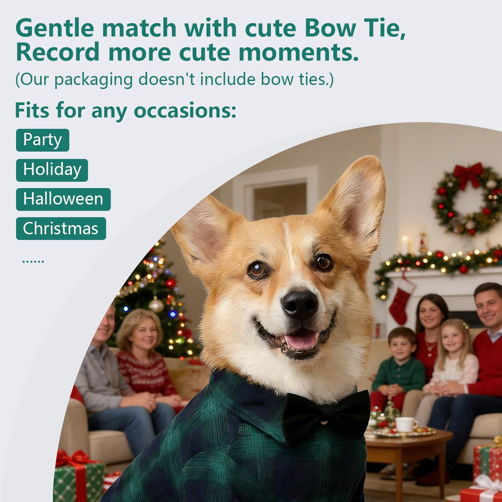 Koneseve Plaid Dog Shirt for Small Dogs - XS Size, Cotton, Snaps Closure