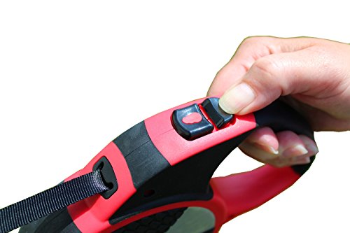 KONG Terrain Retractable Dog Leash, Small, Red, 16 ft - Soft Grip Handle, Reflective Stitching
