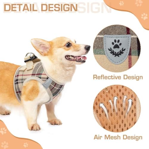 KOOLTAIL Dog Harness and Leash Set for Medium Large Dogs – Step-in No-Pull Soft Mesh Vest with Reflective Strips